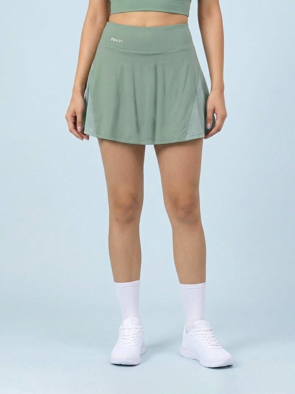 Women Green Sports with Inner Shorts & Pocket Tennis Skort - view 1