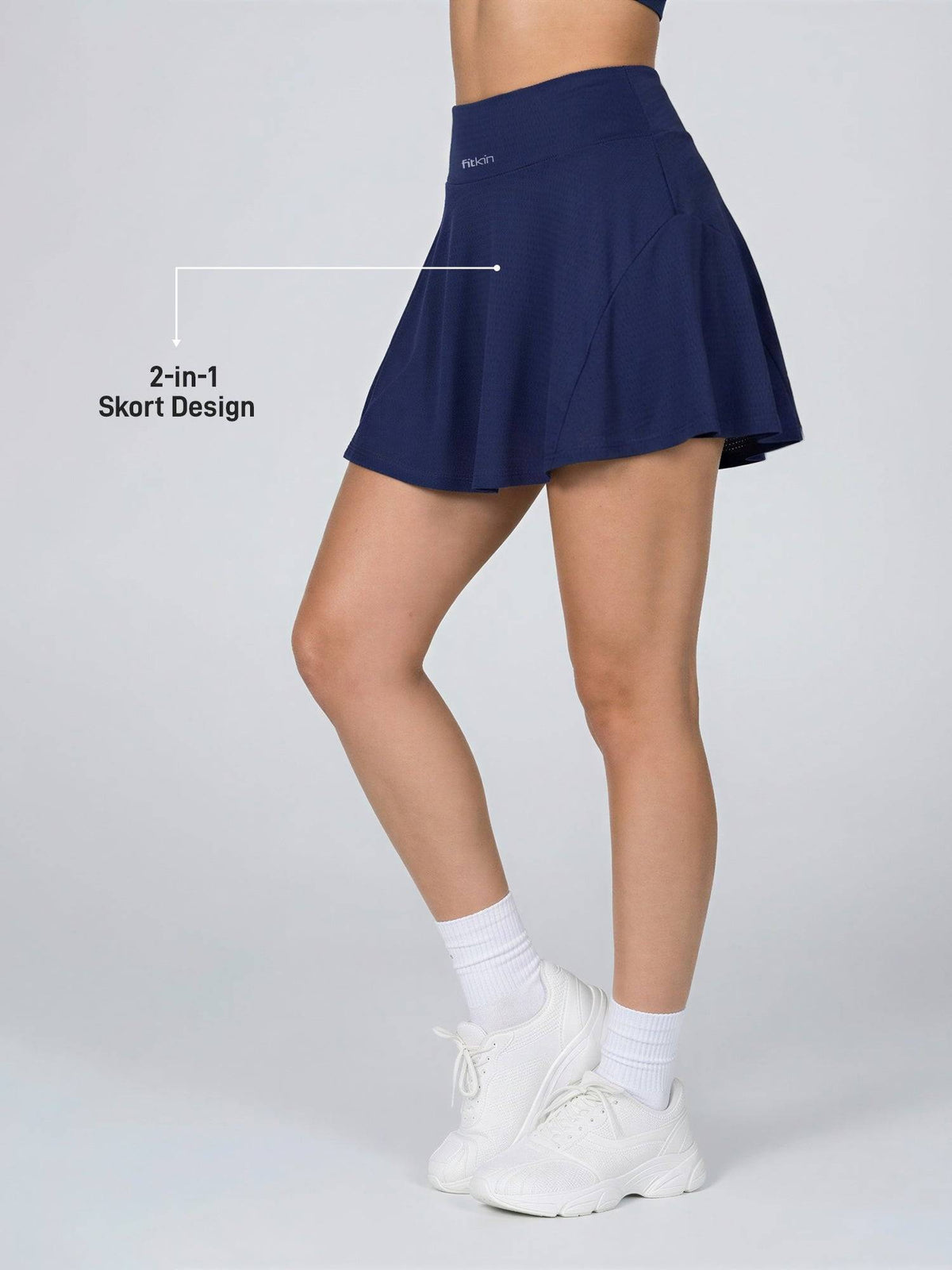 Women Navy Blue Sports with Inner Shorts & Pocket Tennis Skort - view 5