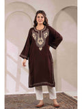 Brown Zari Embroidery Kashmiri Pheran Kurta | U3S - view 1