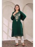 Black Zari Embroidery Kashmiri Pheran Kurta | FY93 - view 15