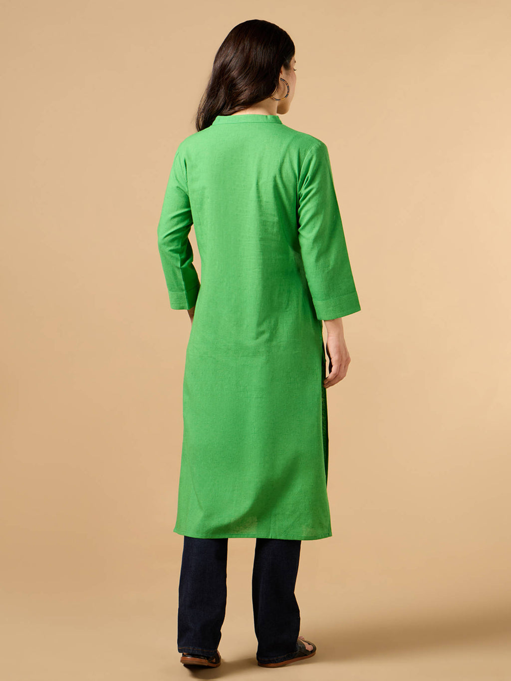 Classic Linen Off White Straight Long Kurta | KDG - view 17
