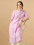 Classic Linen Off White Straight Long Kurta | KDG - view 18