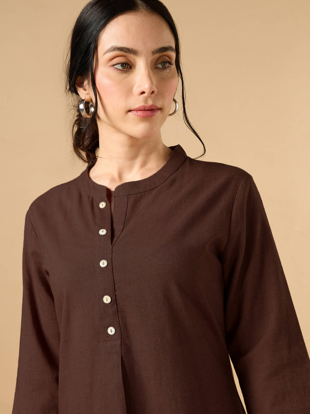 Classic Linen Off White Straight Long Kurta | KDG - view 37