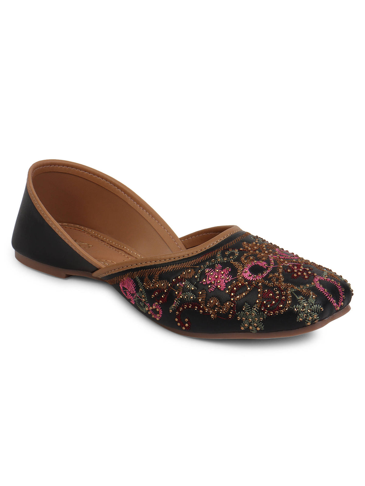 Women Green Slip-On Square Toe Juttis | F61 - view 14