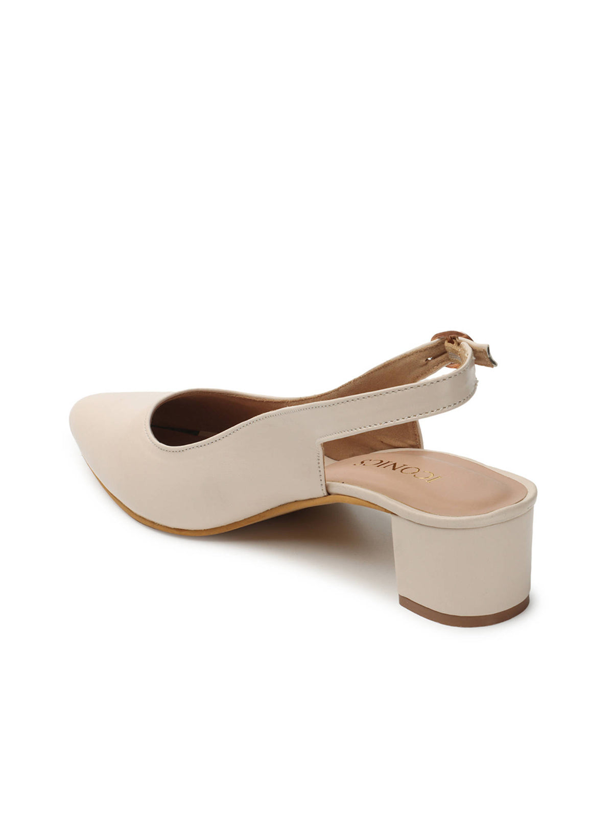 Women Off White Buckle Pointed Toe Pumps | H78 - view 6