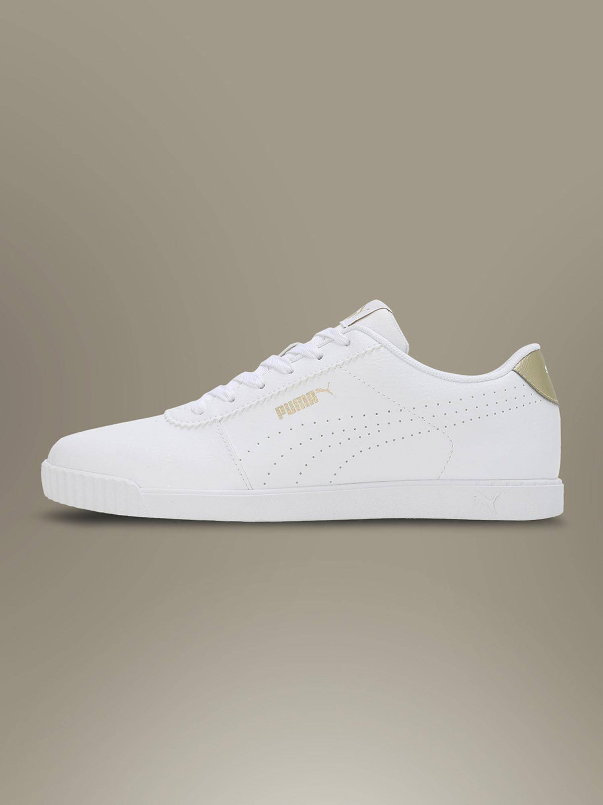 Carina Slim Perf Womens Off White & Gold Sneakers | SN09 - view 1