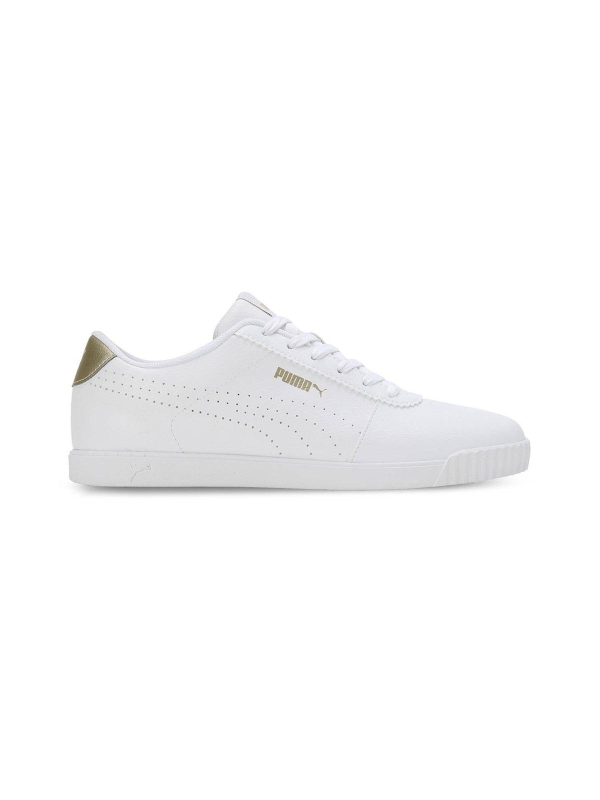 Carina Slim Perf Womens Off White & Gold Sneakers | SN09 - view 2