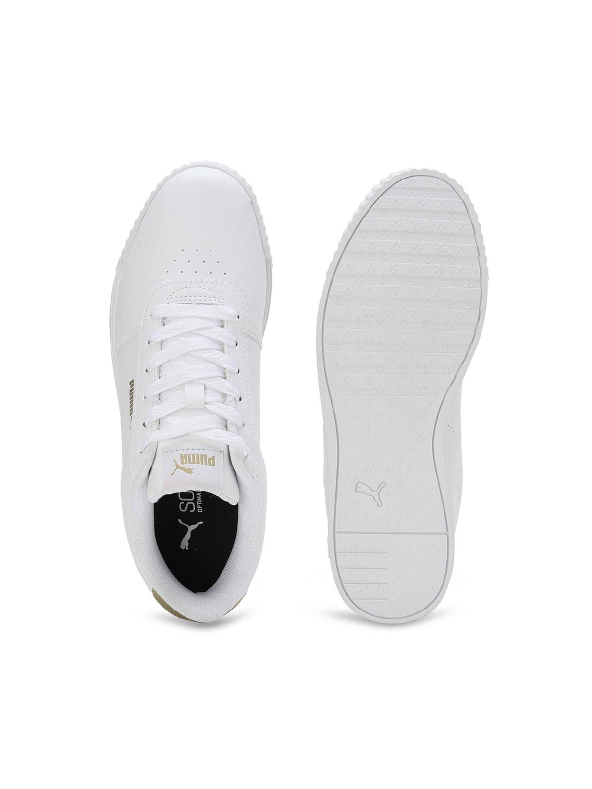 Carina Slim Perf Womens Off White & Gold Sneakers | SN09 - view 4