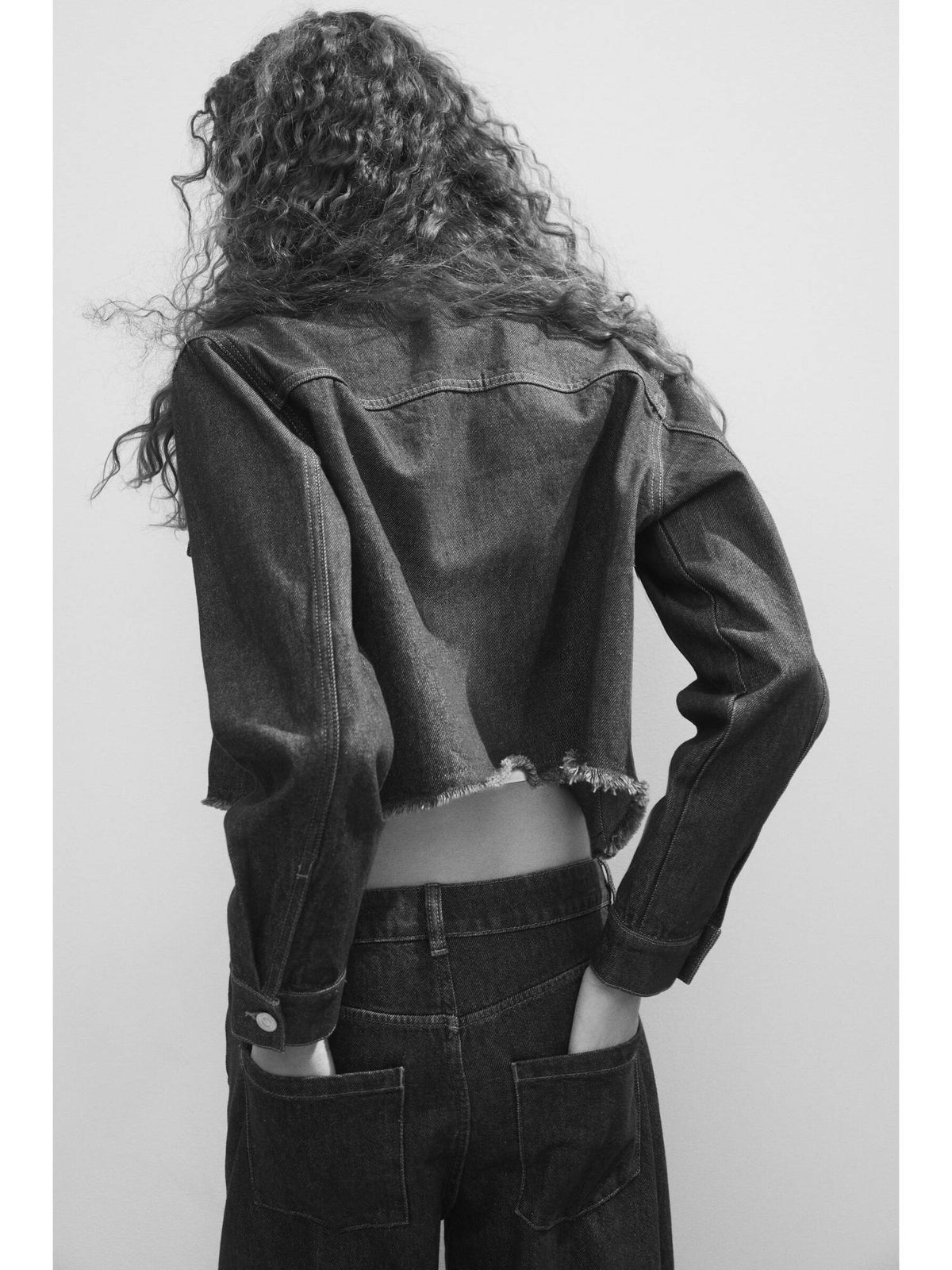 Women Blue Cropped denim jacket | JC78 - view 3