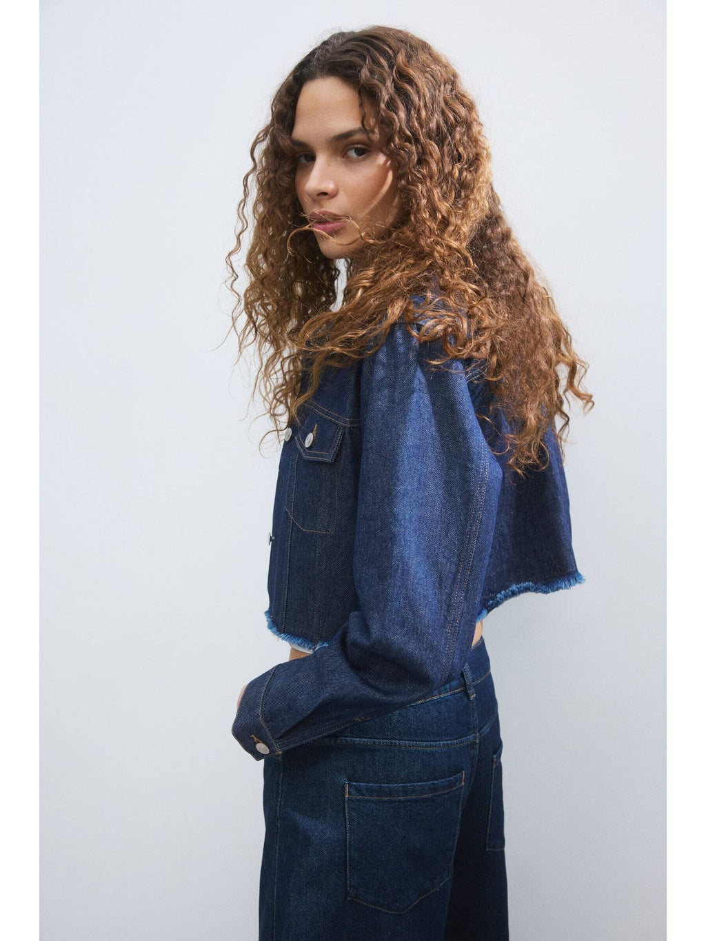 Women Blue Cropped denim jacket | JC78 - view 4
