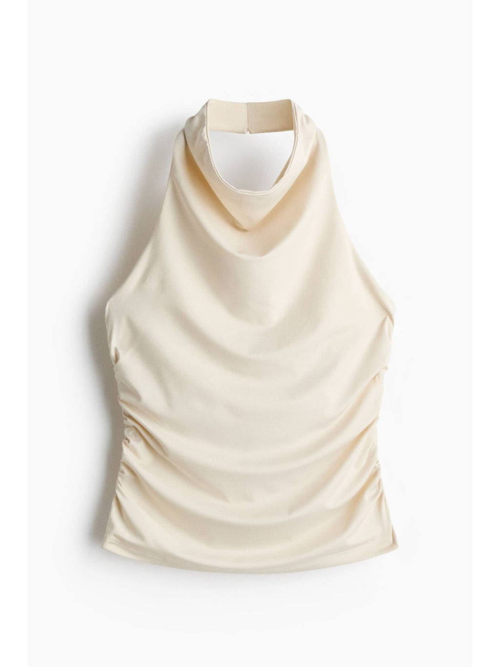 Women Beige Gathered halterneck top | HT67 - view 3