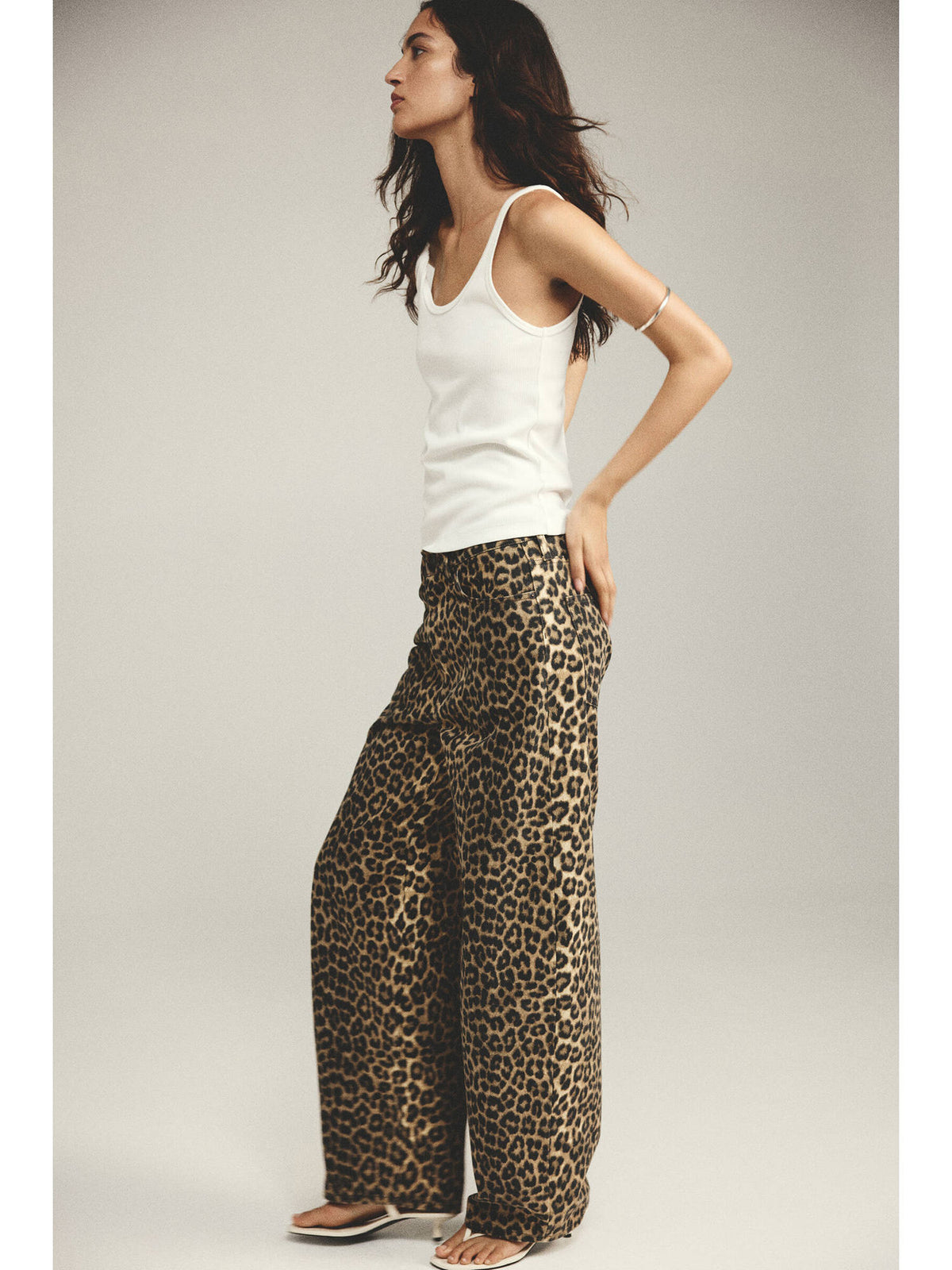 Women Beige Barrel High Waist Jeans | BG78 - view 3
