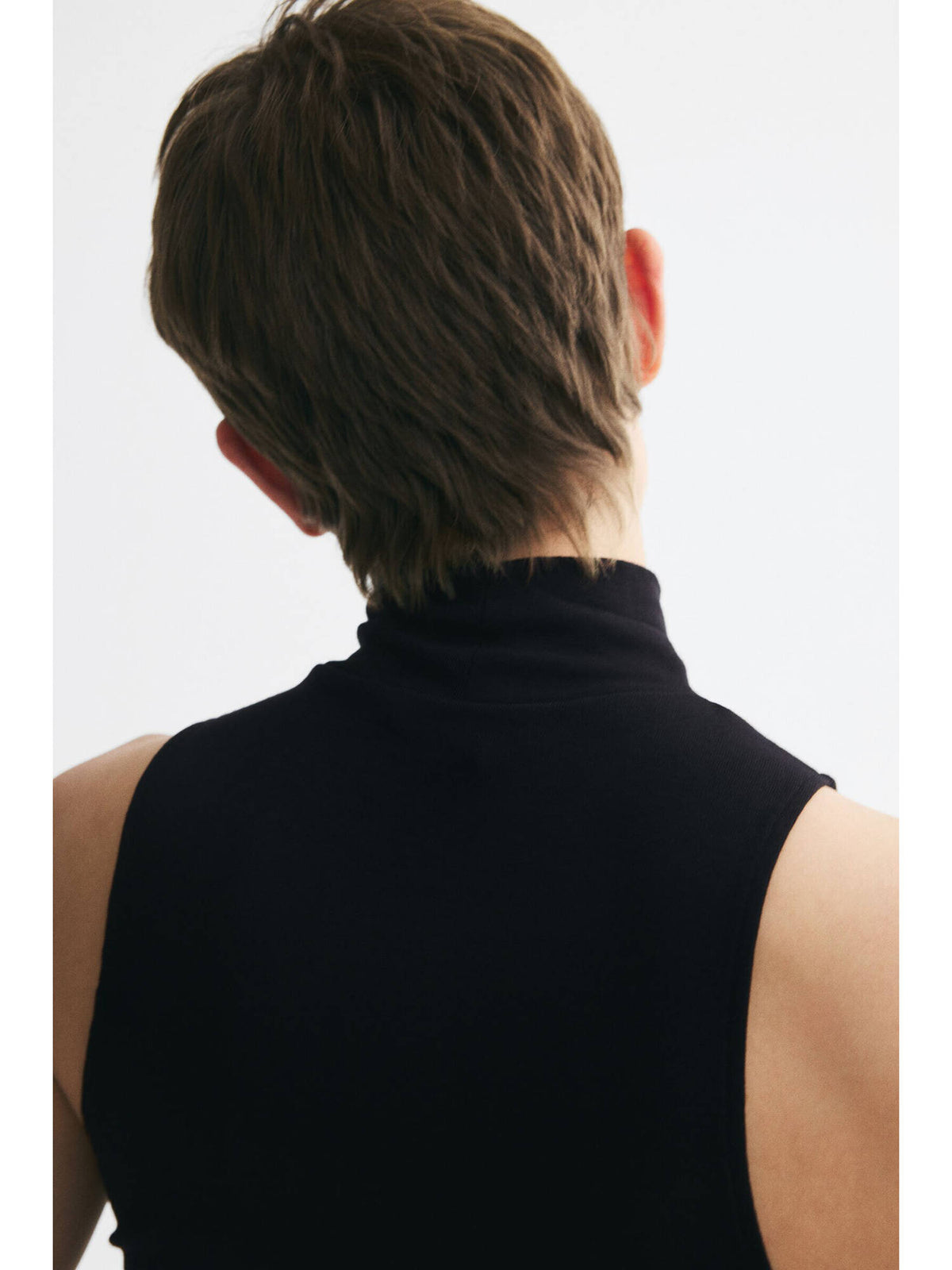 Women Black Turtleneck vest top | CT61 - view 3