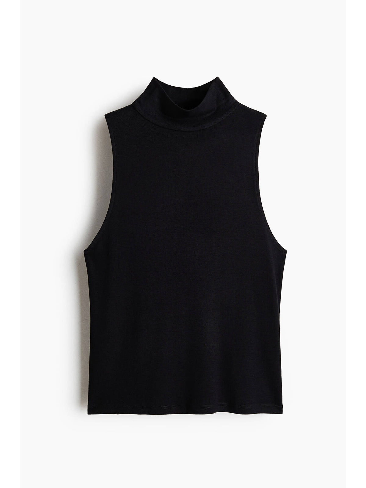 Women Black Turtleneck vest top | CT61 - view 4