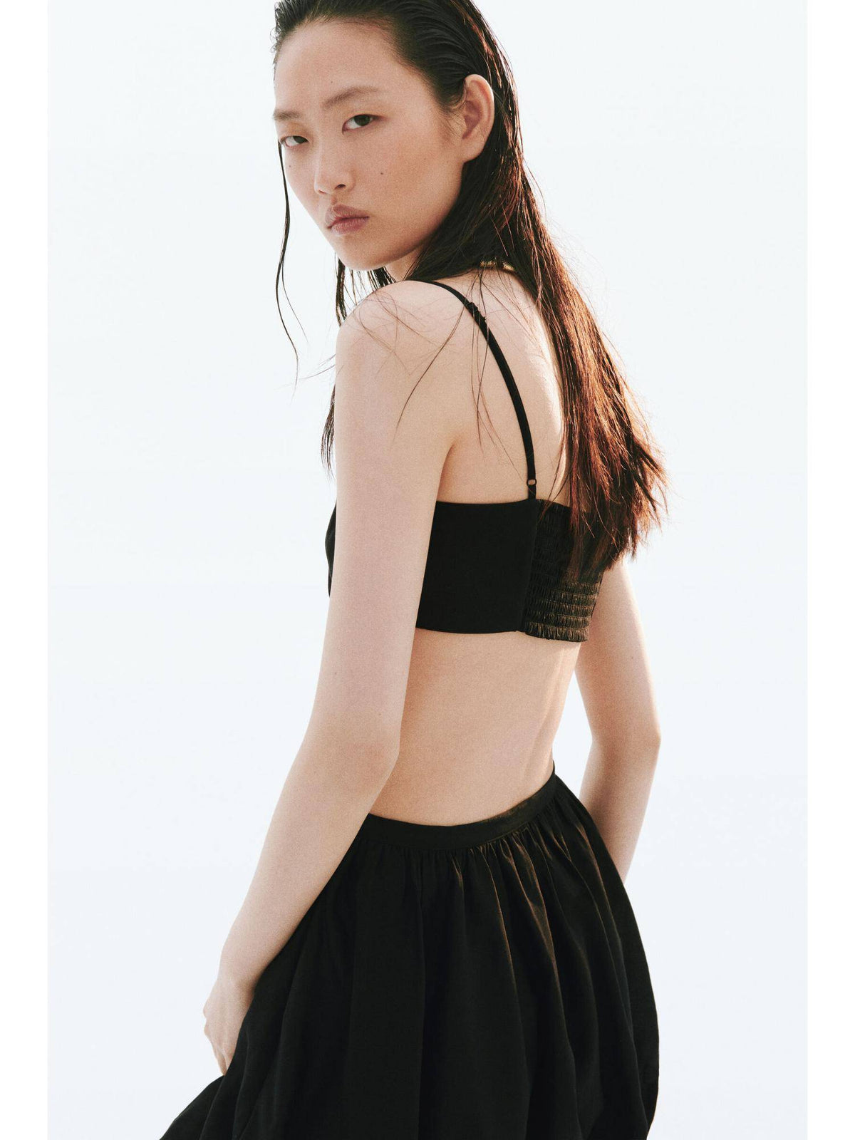 Women Beige Gathered Crop Top | CT61 - view 7