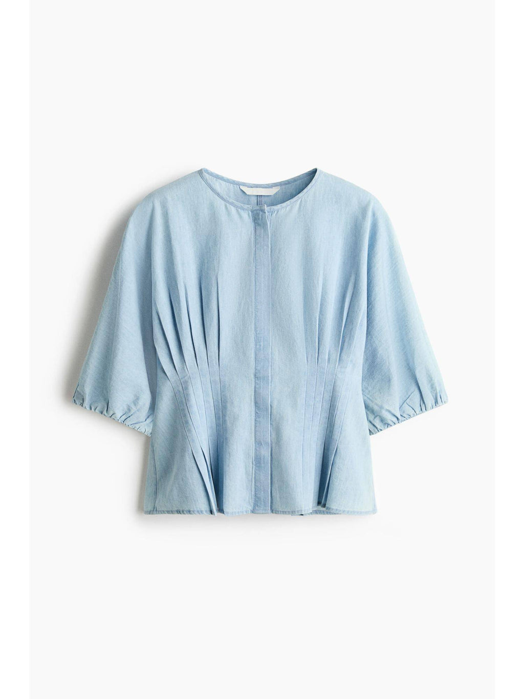 Women Blue Waisted Denim Blouse | S67 - view 4