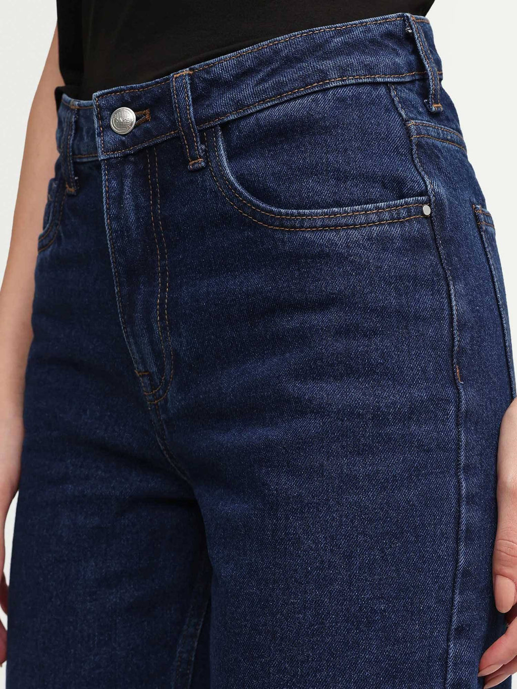Blue Cotton Solid Straight Fit Denim Jeans | ST23 - view 2