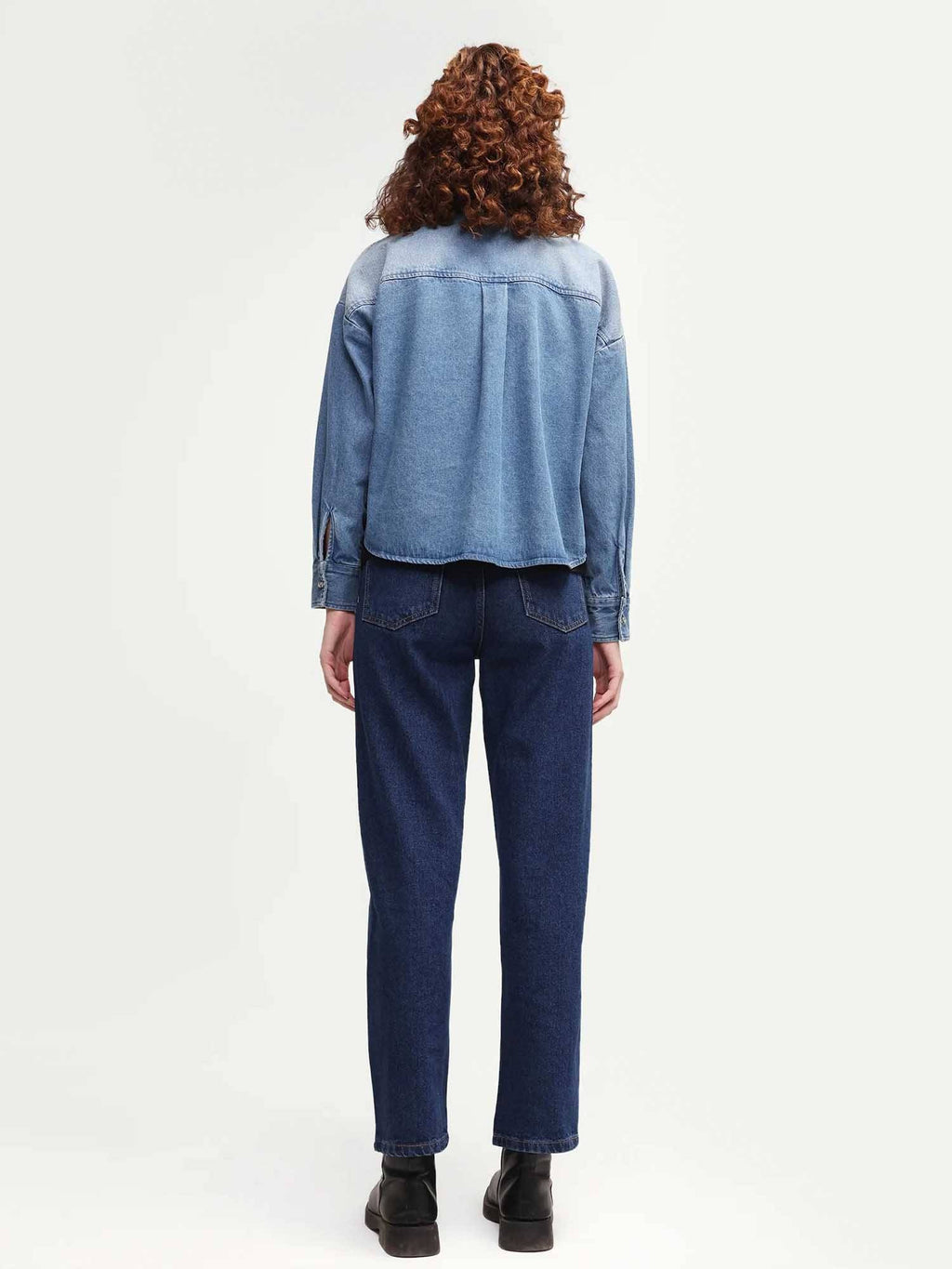 Blue Cotton Solid Straight Fit Denim Jeans | ST23 - view 6