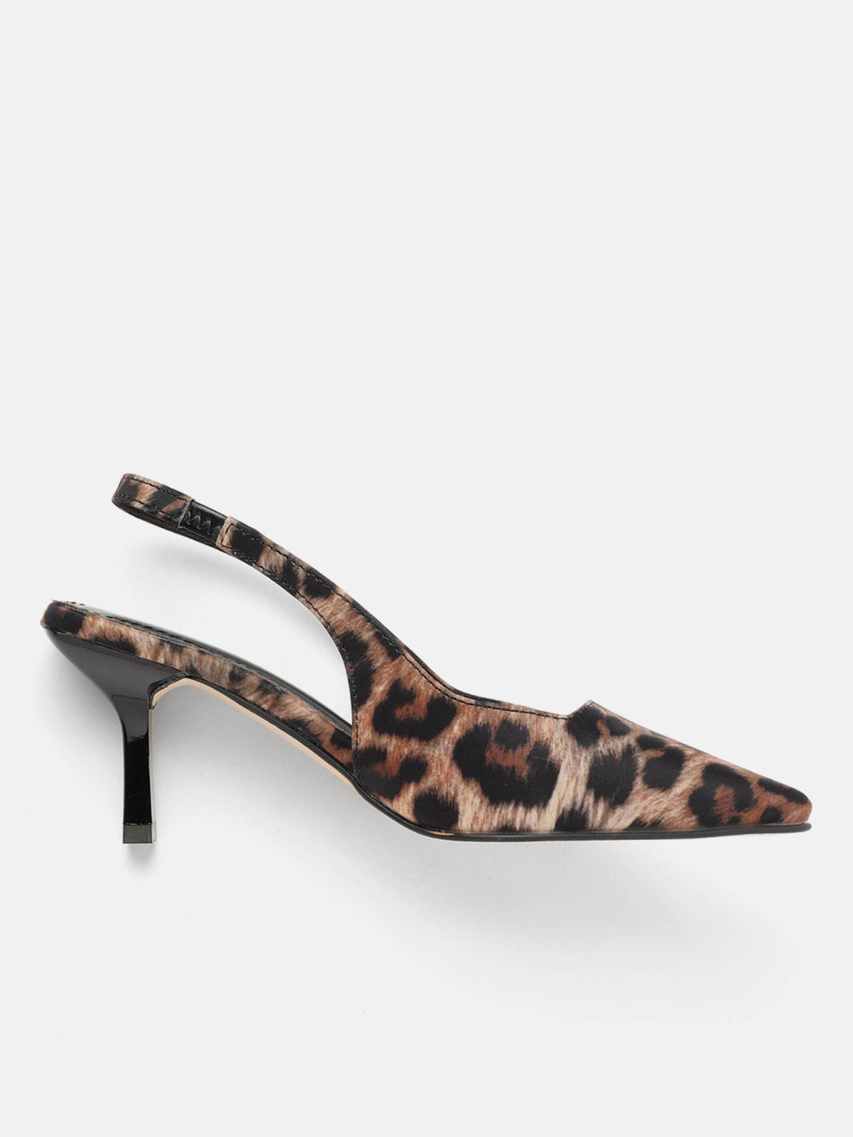 Women's Black Animal Print Slim Heels | H78 - view 3