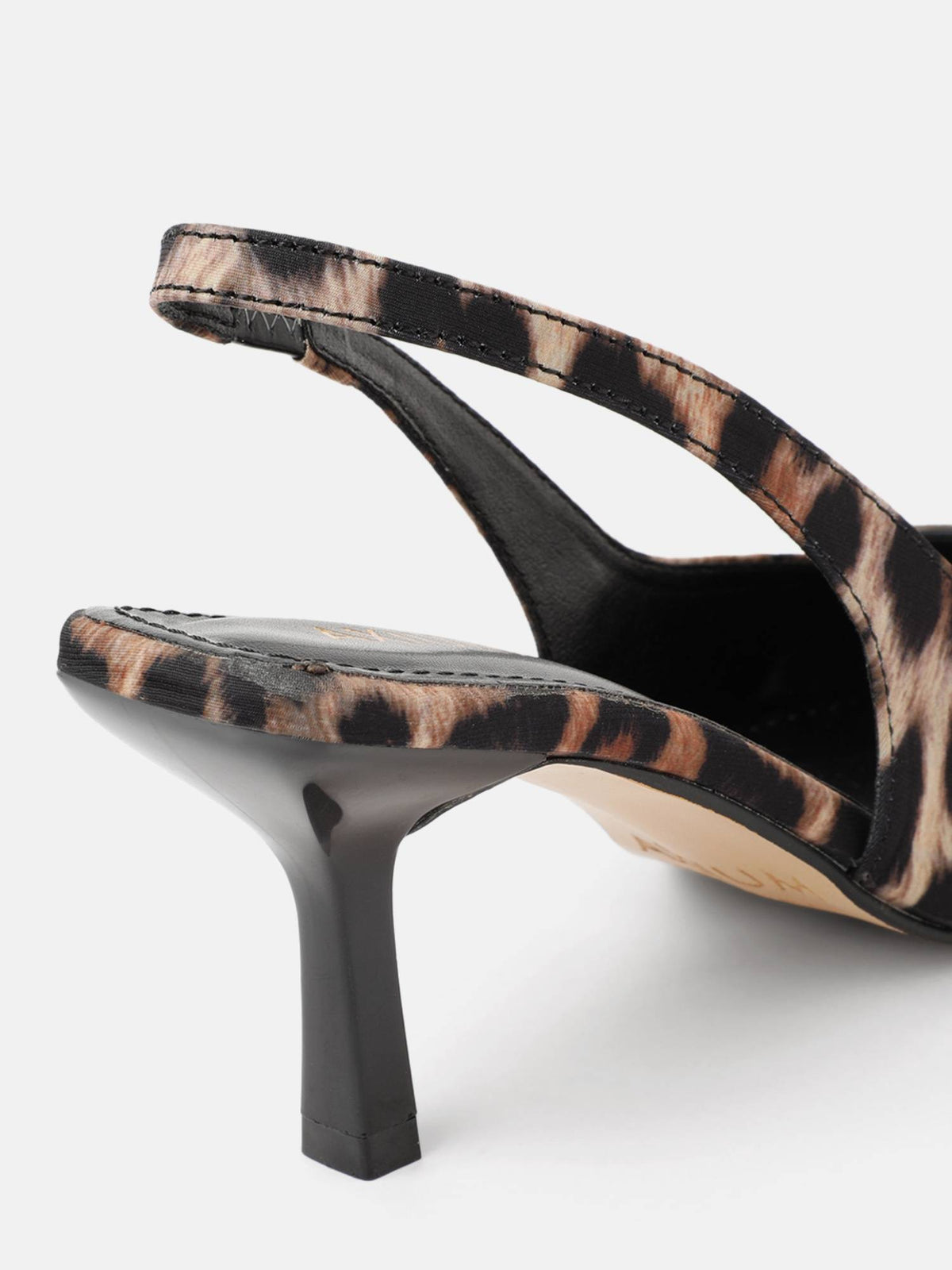 Women's Black Animal Print Slim Heels | H78 - view 5