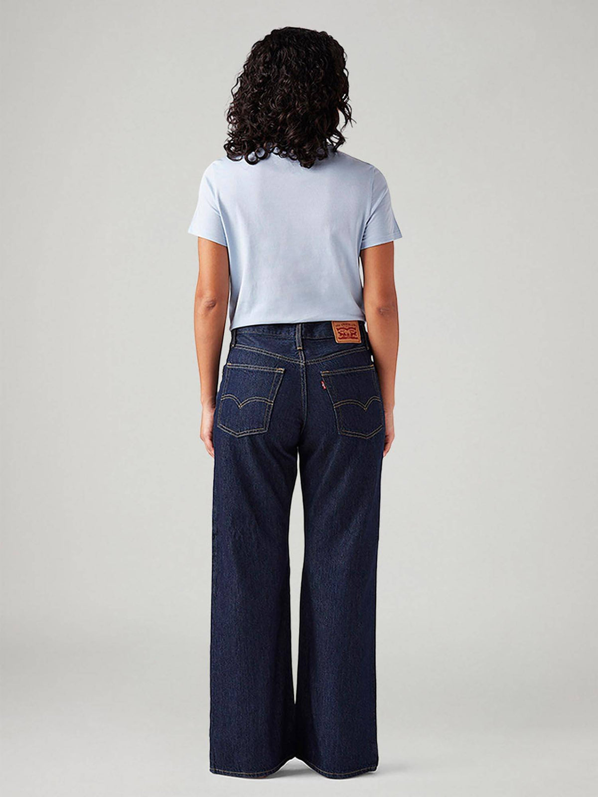 Women Dark-Blue Comfortable Fit Wide Mid Rise Jeans | RF89 - view 5