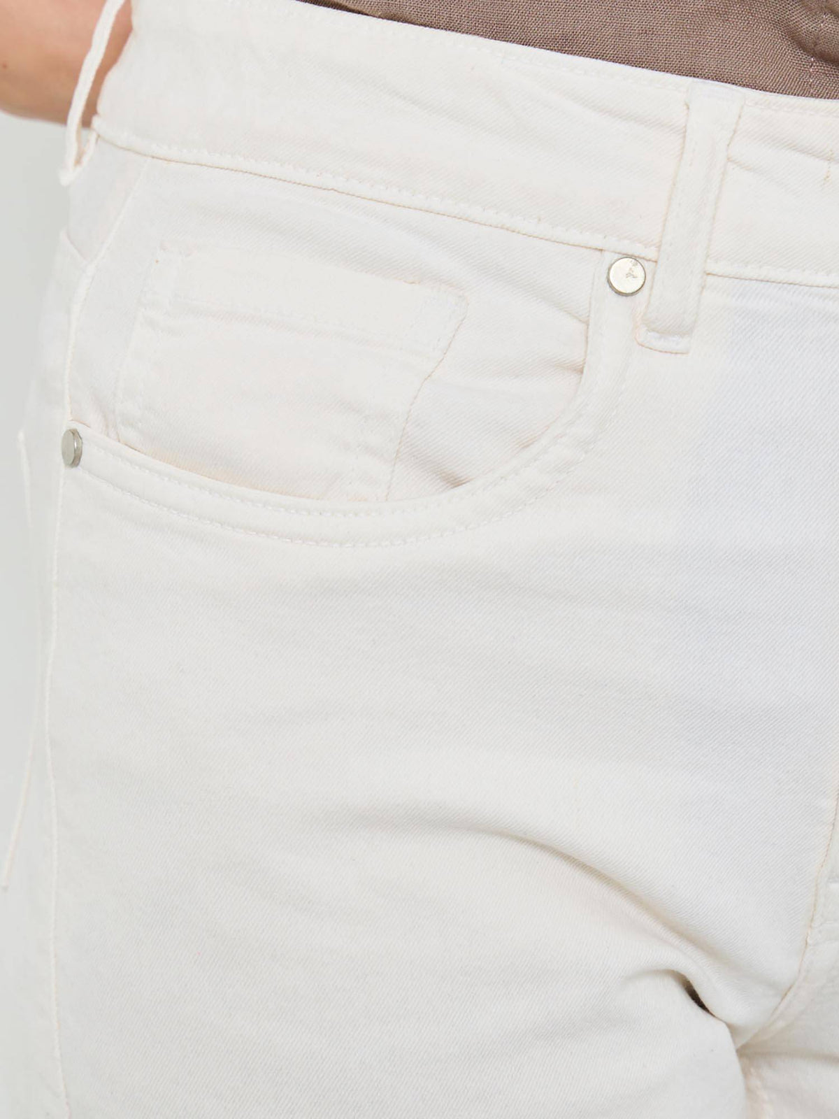 Women Solid Wide Leg Relaxed Fit Mid Rise Cotton Jeans | RF89 - view 3