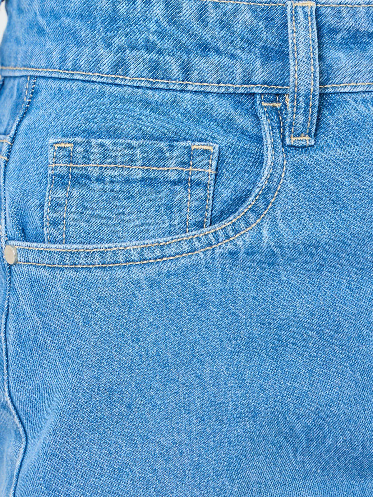 Women Solid Wide Leg Mid Rise Cotton Jeans | RF89 - view 3