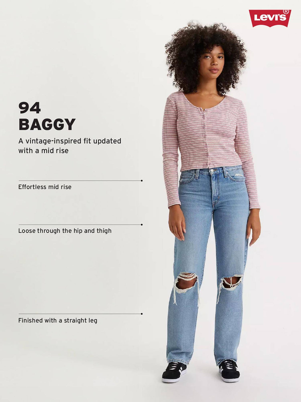 Women 94 Dark-Blue Baggy Comfortable Fit Mid Rise Jeans | BG78 - view 4