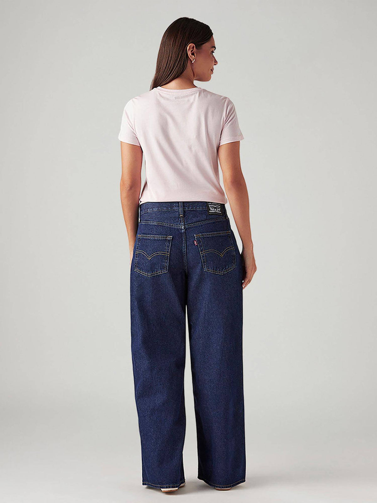 Women 94 Dark-Blue Baggy Comfortable Fit Mid Rise Jeans | BG78 - view 5