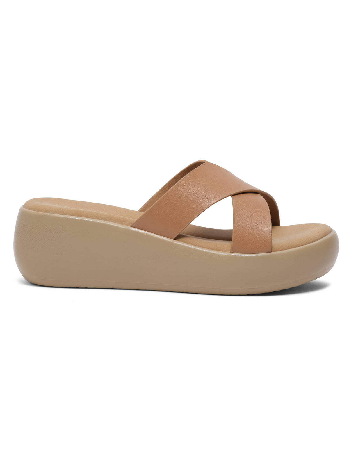 Women Yvaine Beige Slip-on Platform Sandals | SD89 - view 3