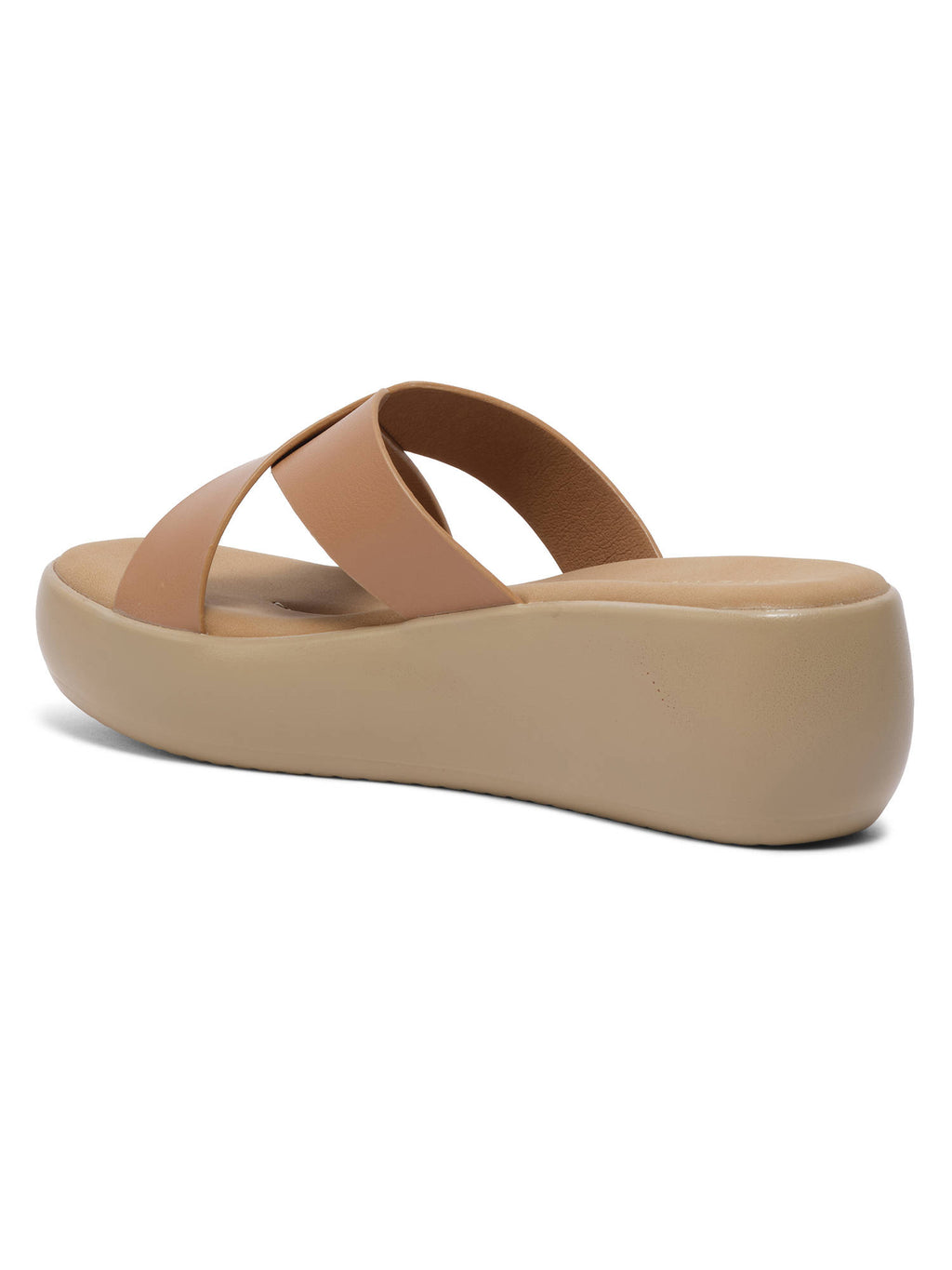 Women Yvaine Beige Slip-on Platform Sandals | SD89 - view 5
