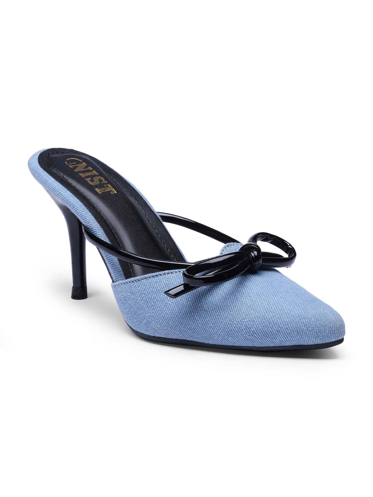 Pointed Toe Bow Black Mules | H78 - view 5