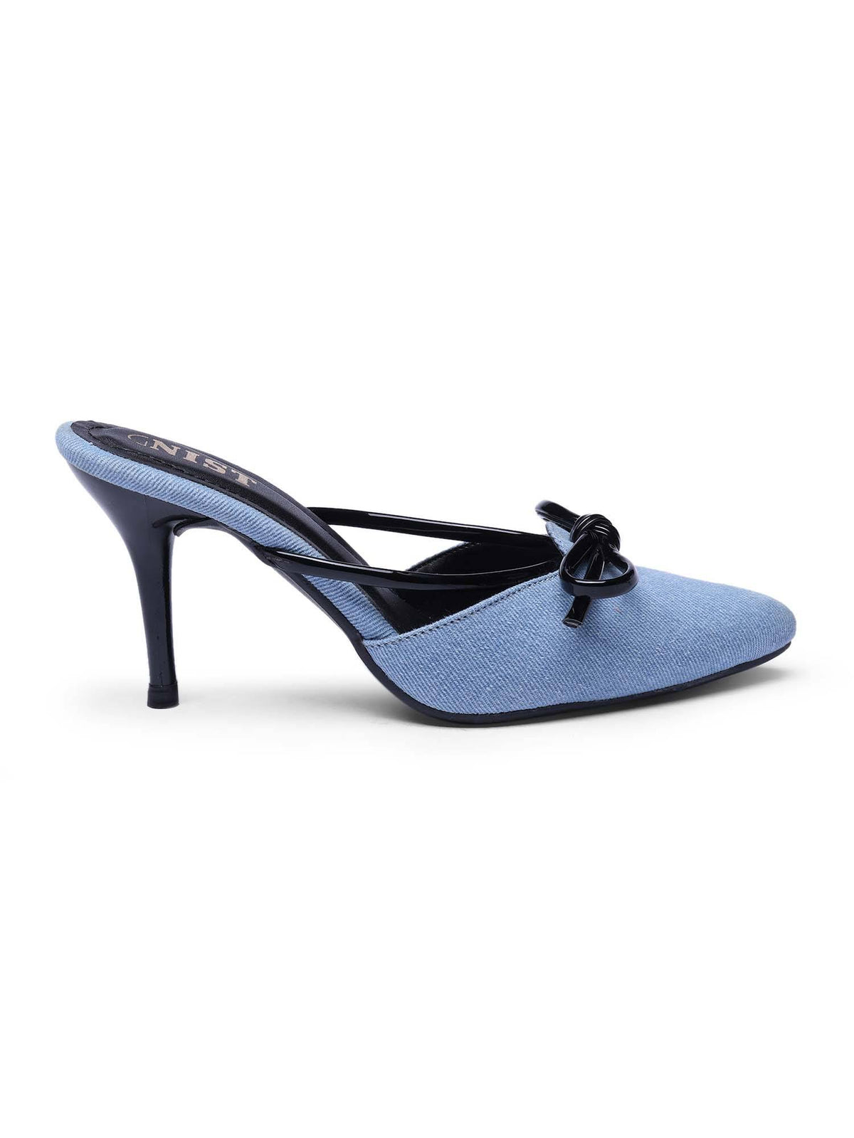 Pointed Toe Bow Black Mules | H78 - view 6