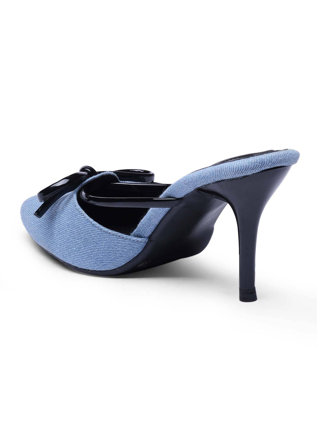 Pointed Toe Bow Black Mules | H78 - view 7