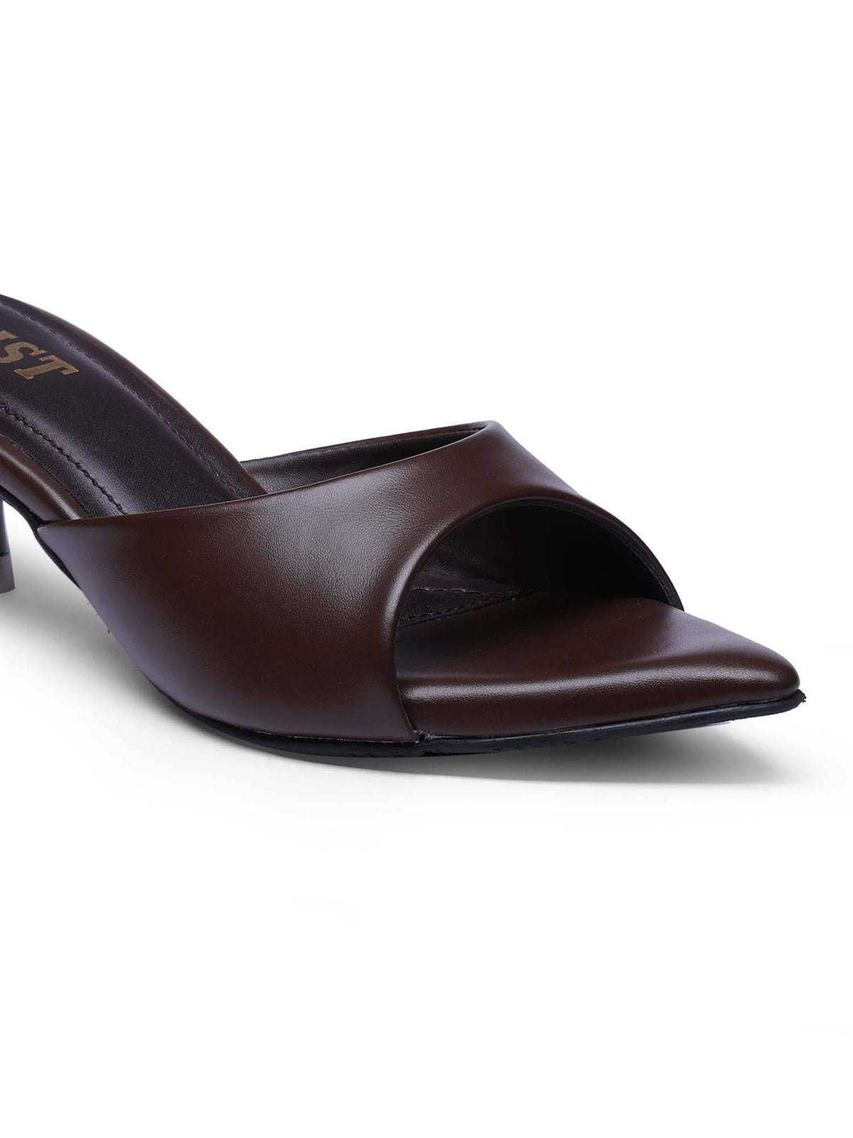 Comfortable Pointed Toe Brown Kitten Heels | H78 - view 3