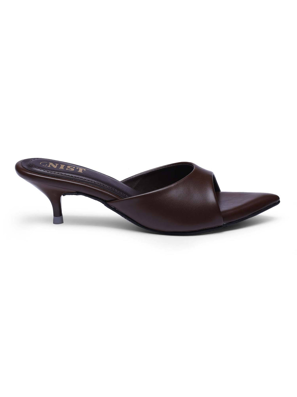 Comfortable Pointed Toe Beige Kitten Heels | H78 - view 34
