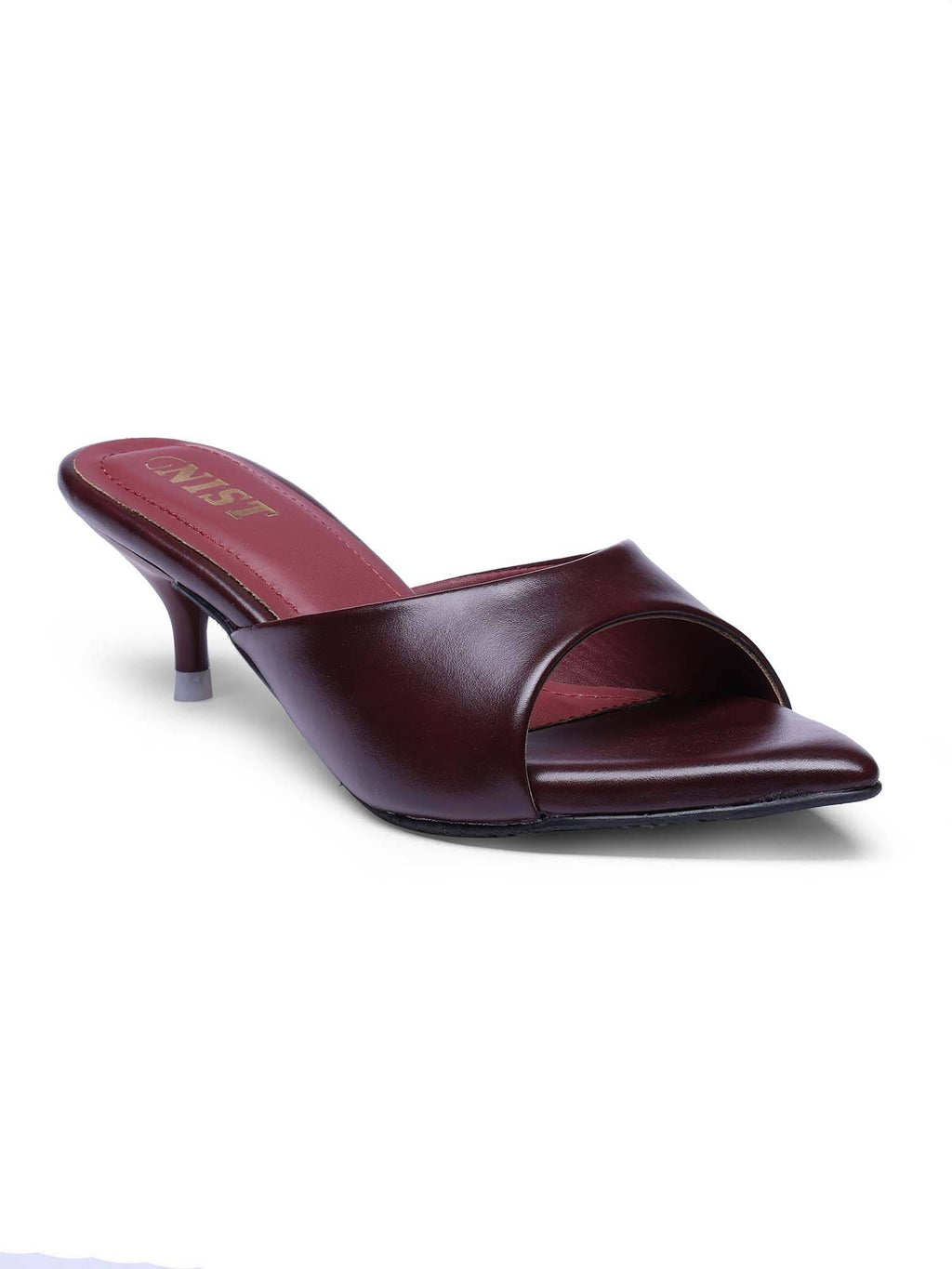Comfortable Pointed Toe Tan Kitten Heels | H78 - view 25