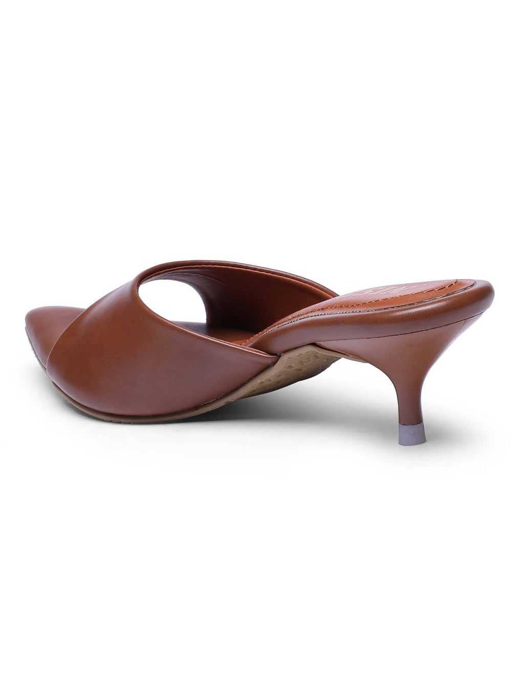 Comfortable Pointed Toe Tan Kitten Heels | H78 - view 7
