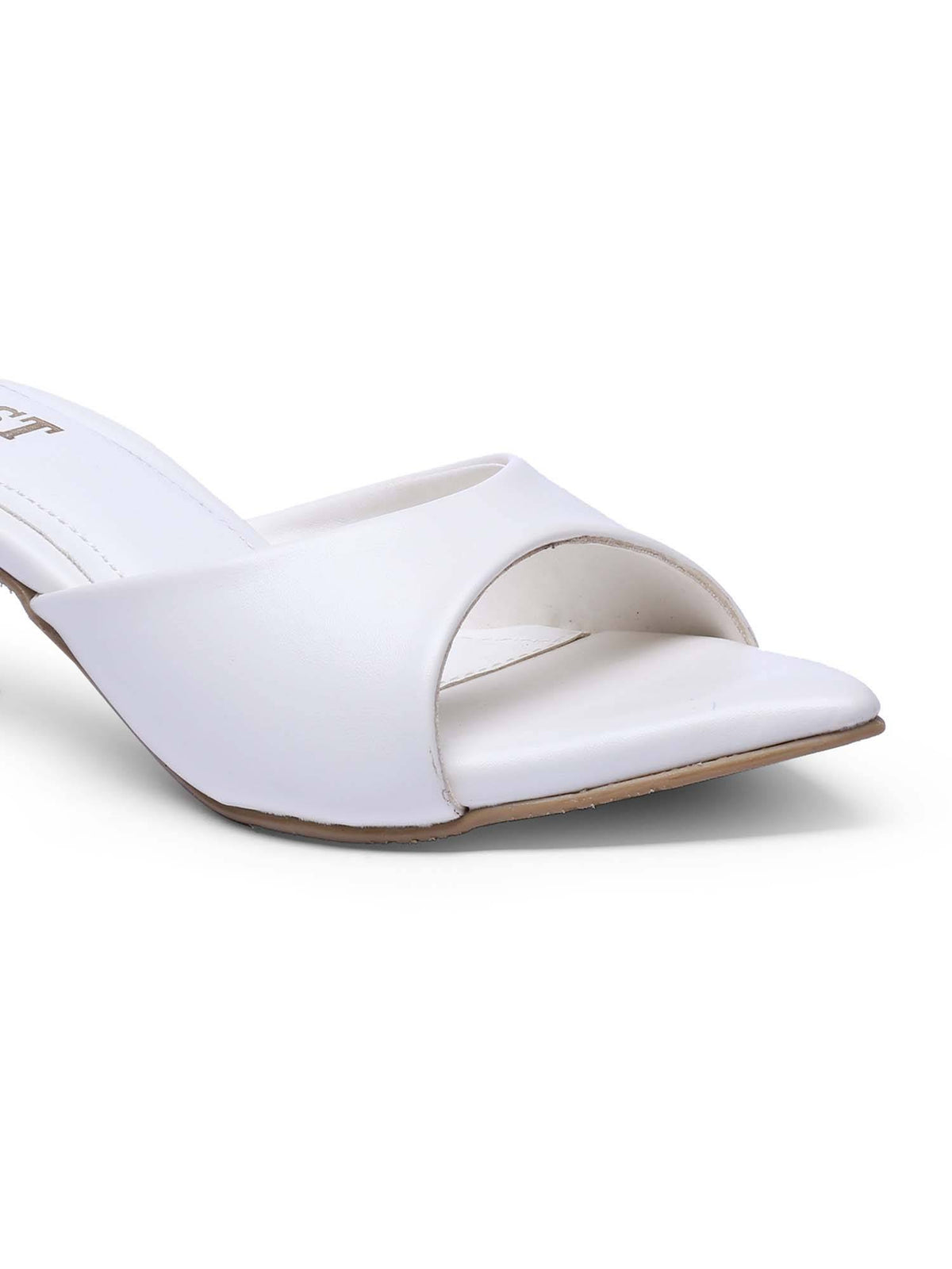 Comfortable Pointed Toe Beige Kitten Heels | H78 - view 25