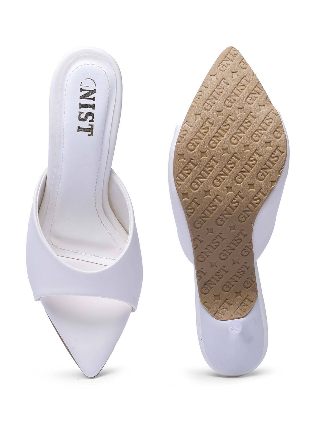 Comfortable Pointed Toe Beige Kitten Heels | H78 - view 29