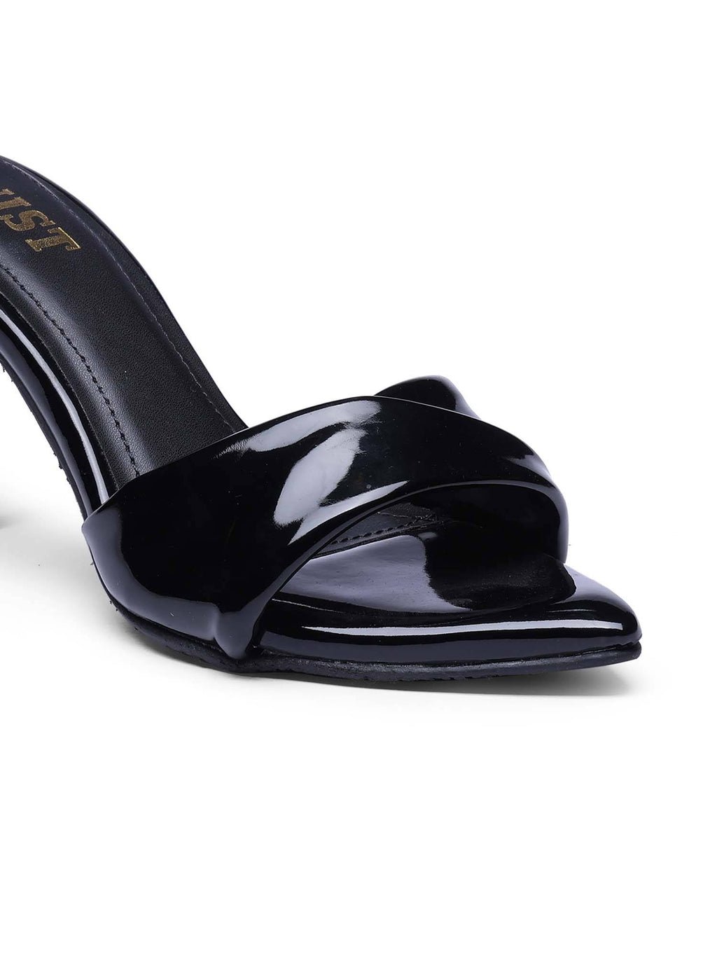Pointed Toe Twisted Strap Black Stilettos | H78 - view 4