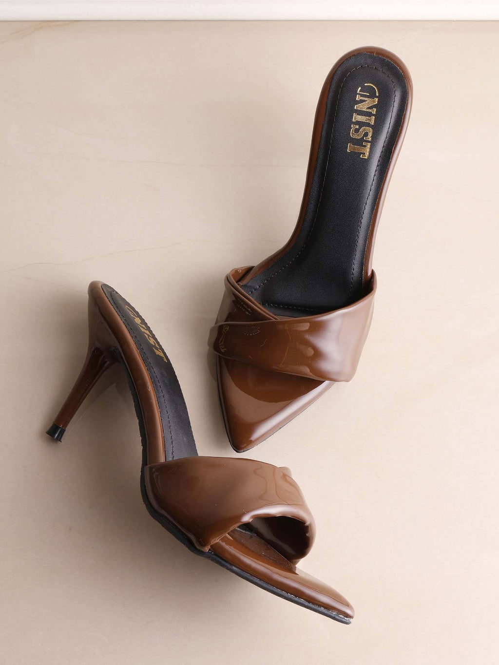 Pointed Toe Twisted Strap Black Stilettos | H78 - view 18