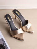 Pointed Toe Twisted Strap Cherry Maroon Stilettos | H78 - view 34