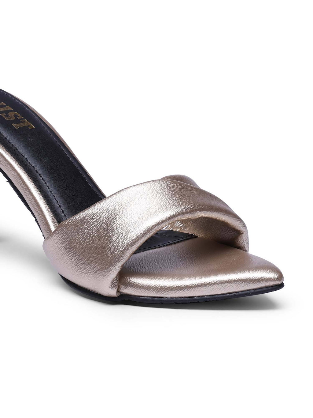 Pointed Toe Twisted Strap Gold Stilettos | H78 - view 3