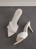 Pointed Toe Twisted Strap Cherry Maroon Stilettos | H78 - view 49