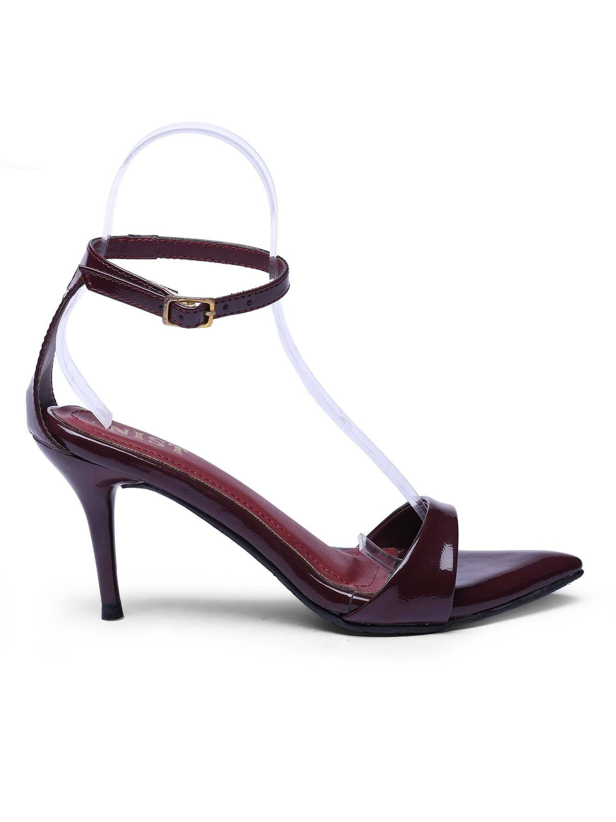 Pointed Toe Ankle Strap Black Stilettos | H78 - view 33