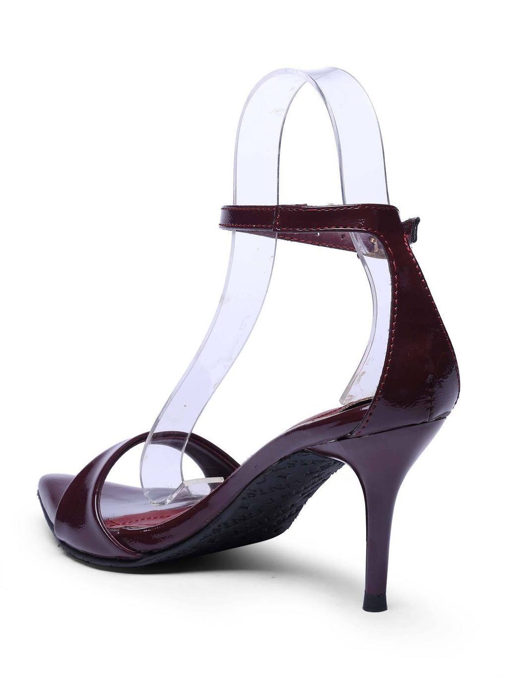 Pointed Toe Ankle Strap Black Stilettos | H78 - view 34