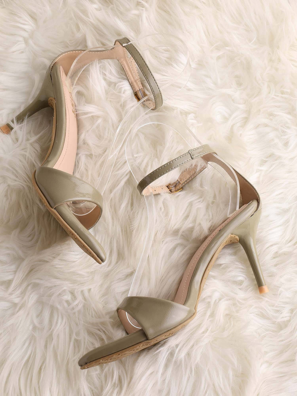 Pointed Toe Ankle Strap Black Stilettos | H78 - view 14
