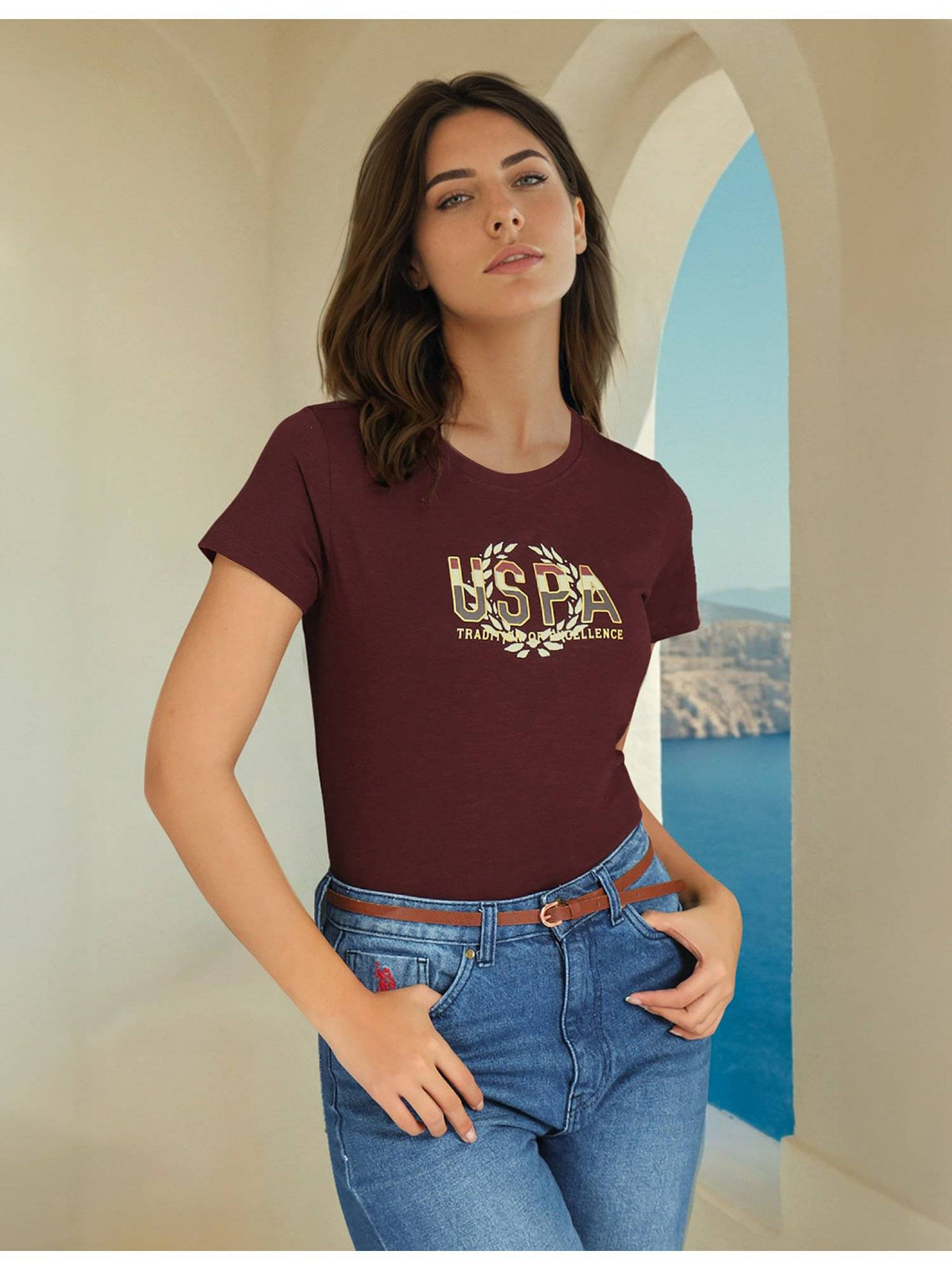Sequin Logo Crew Neck T-t-shirt | U89 - view 15