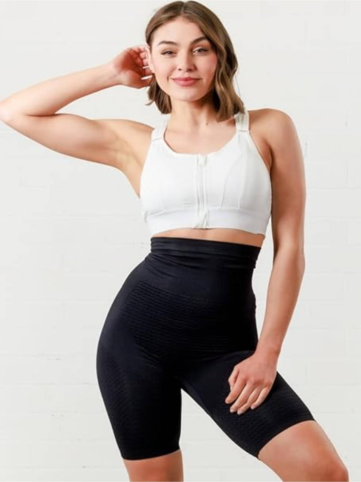Womens High-Impact Velcro Sports Bra White | sb09 - view 1